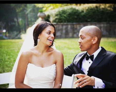 Geoffrey Bennett and Elizabeth Perry at marriage
